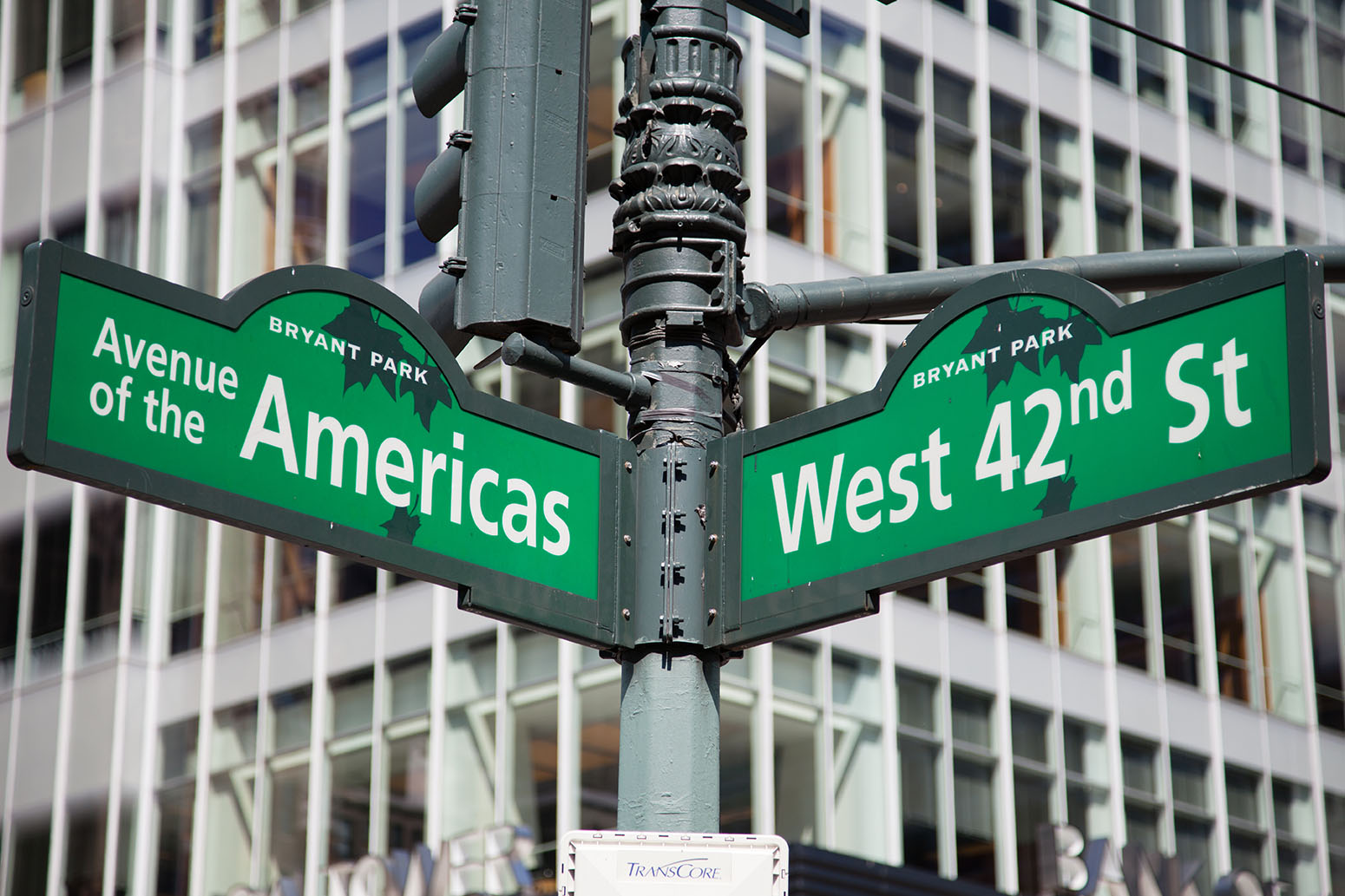 Usa New York New York Avenue Of The Americas 42Nd Street Sign City
