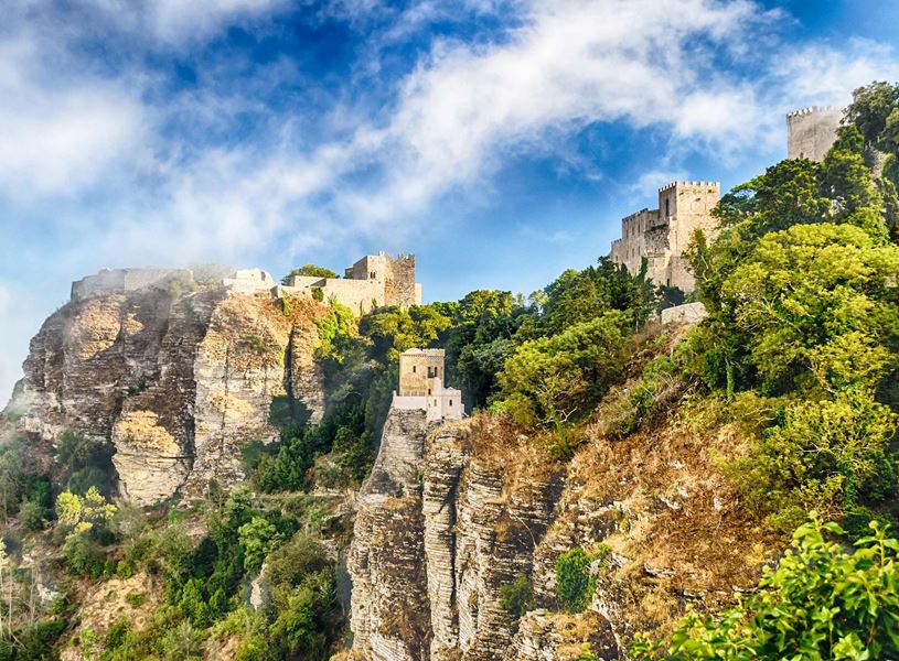 See Medieval Archictecture Sea Views Erice Italy