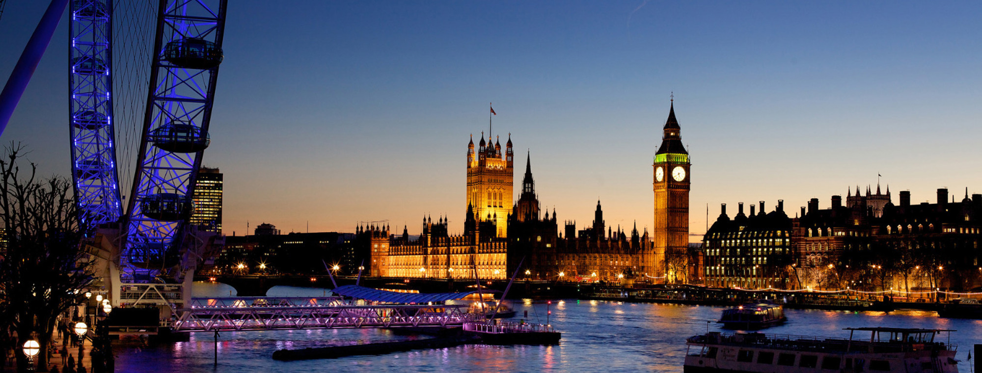 England London Thames River At Night