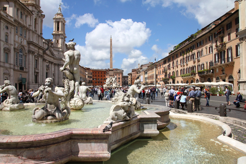 Fountains of the Four Rivers in Rome, Italy