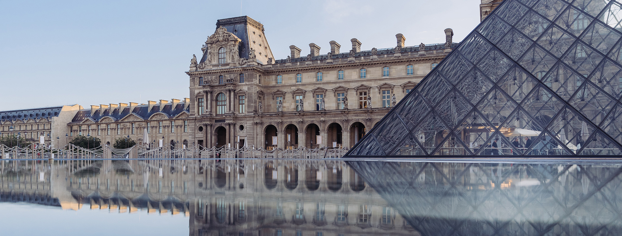 France Paris Louvre Museum Reflection Pool Pyramid Expert